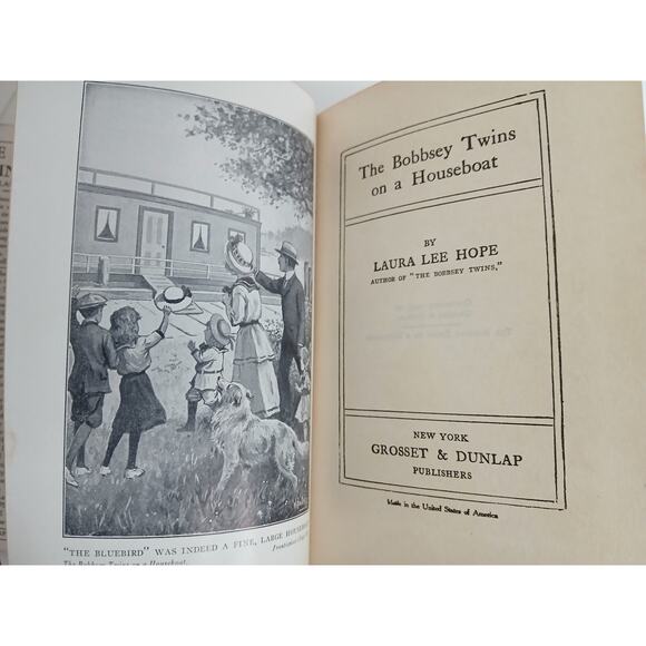 Vtg The Bobbsey Twins Books Hardcover Lot of 2 Laura Lee Hope Baby May Houseboat - Picture 6 of 10